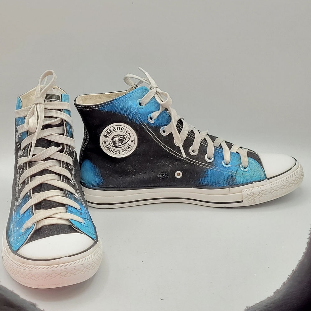 Stars And Galaxy Hightop Shoes Size 9.5 In Womens - Picture 12 of 16
